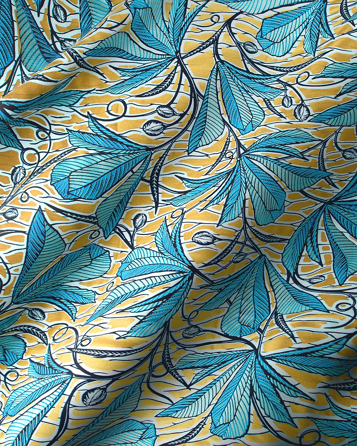 Vibrant yellow fabric adorned intricate wax glitterglam vlw6198.024