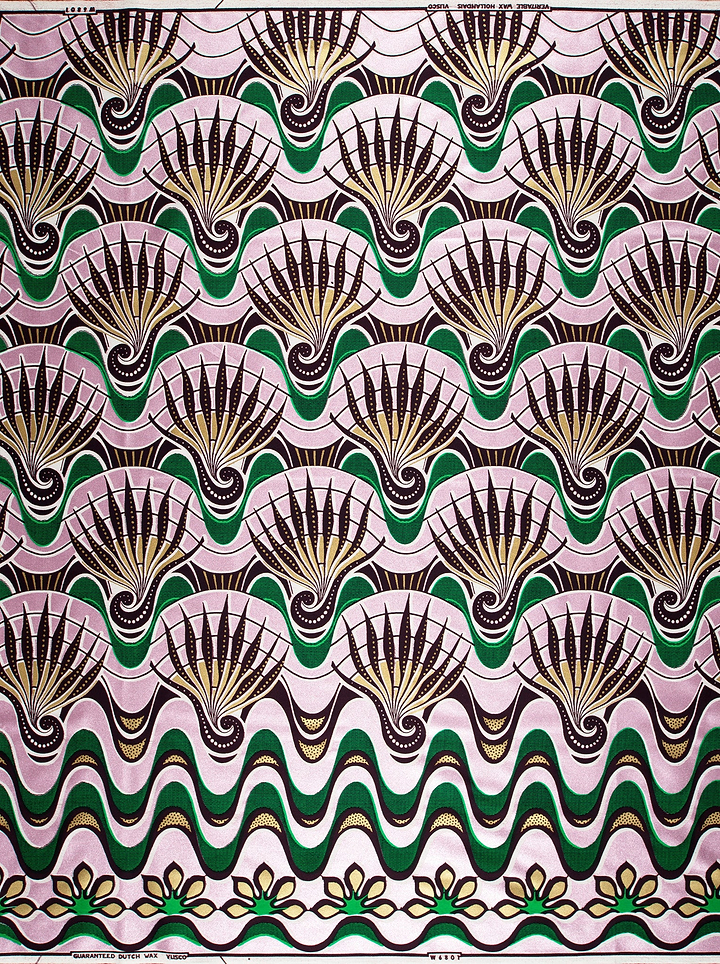 Fan-shaped pattern fabric wax glitterglam vlw6801.022
