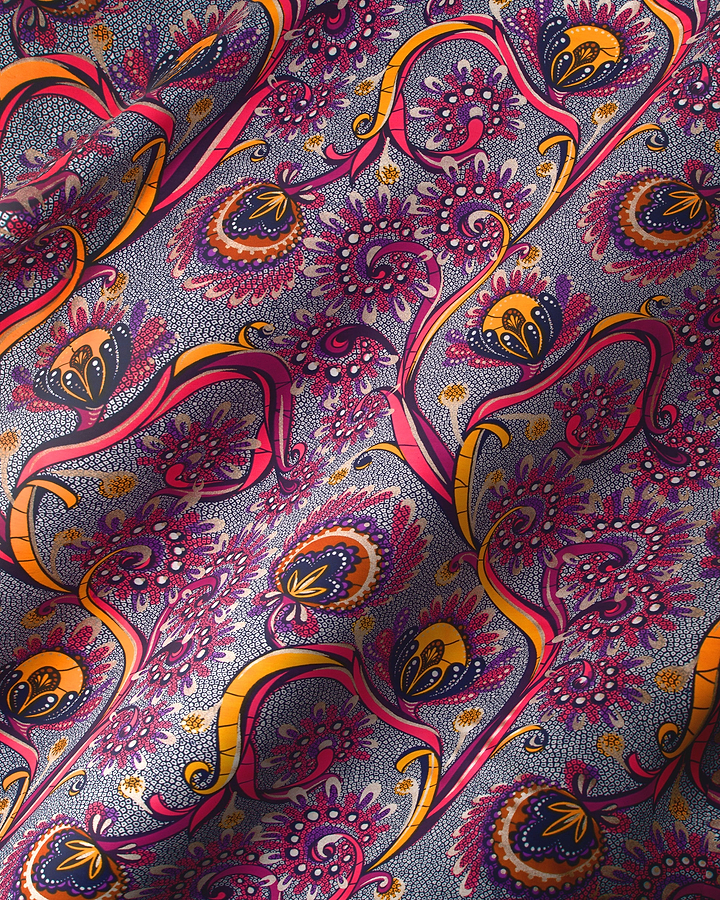 Vibrant intricately patterned fabric paisley satin royal vlw7064.002