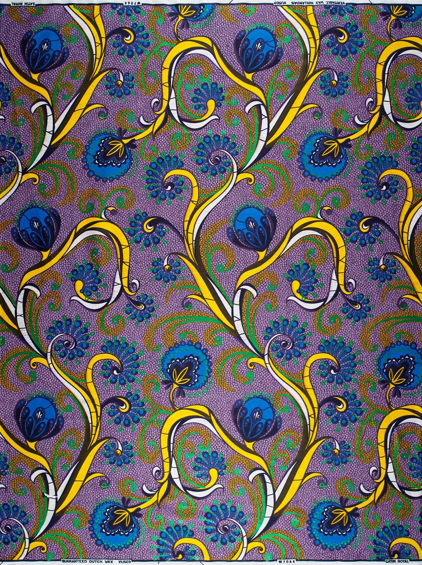 Vibrant purple african print fabric satin royal vlw7064.006