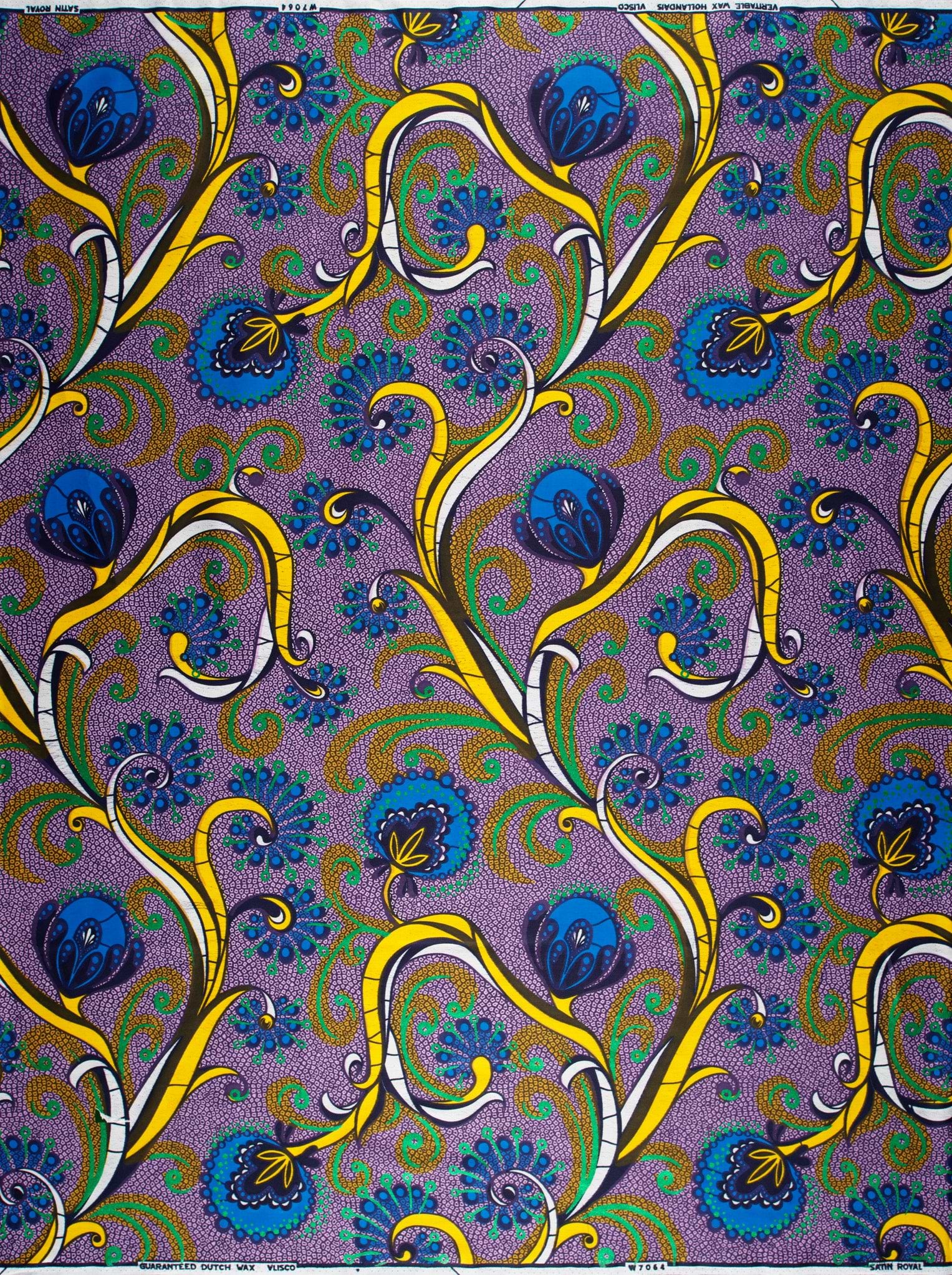 Vibrant purple african print fabric satin royal vlw7064.006