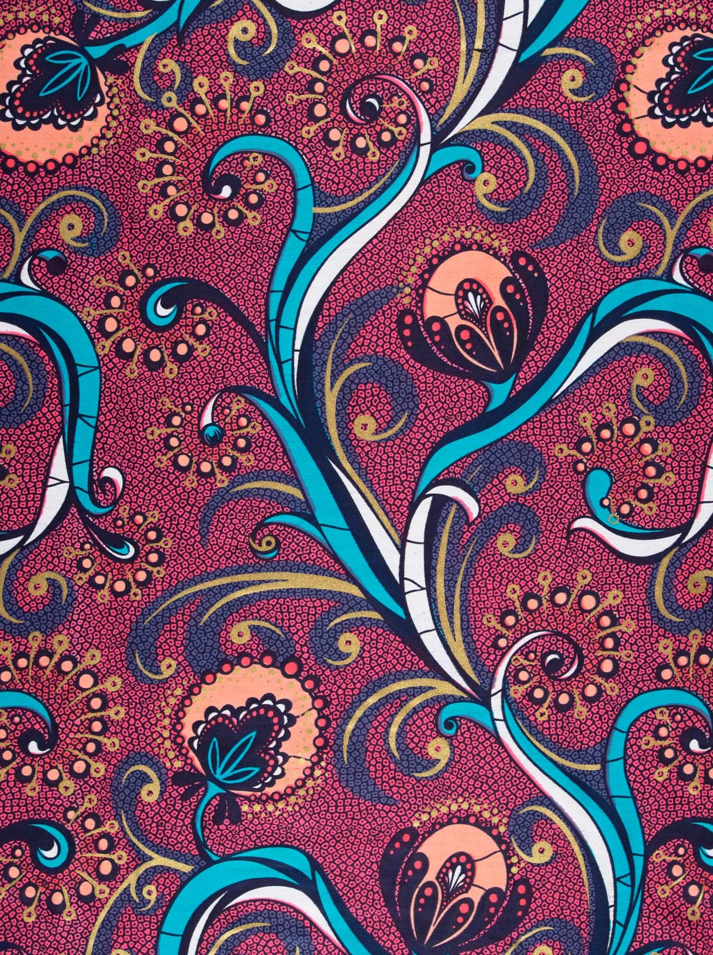 Vibrant magenta fabric intricate floral satin royal vlw7064.009