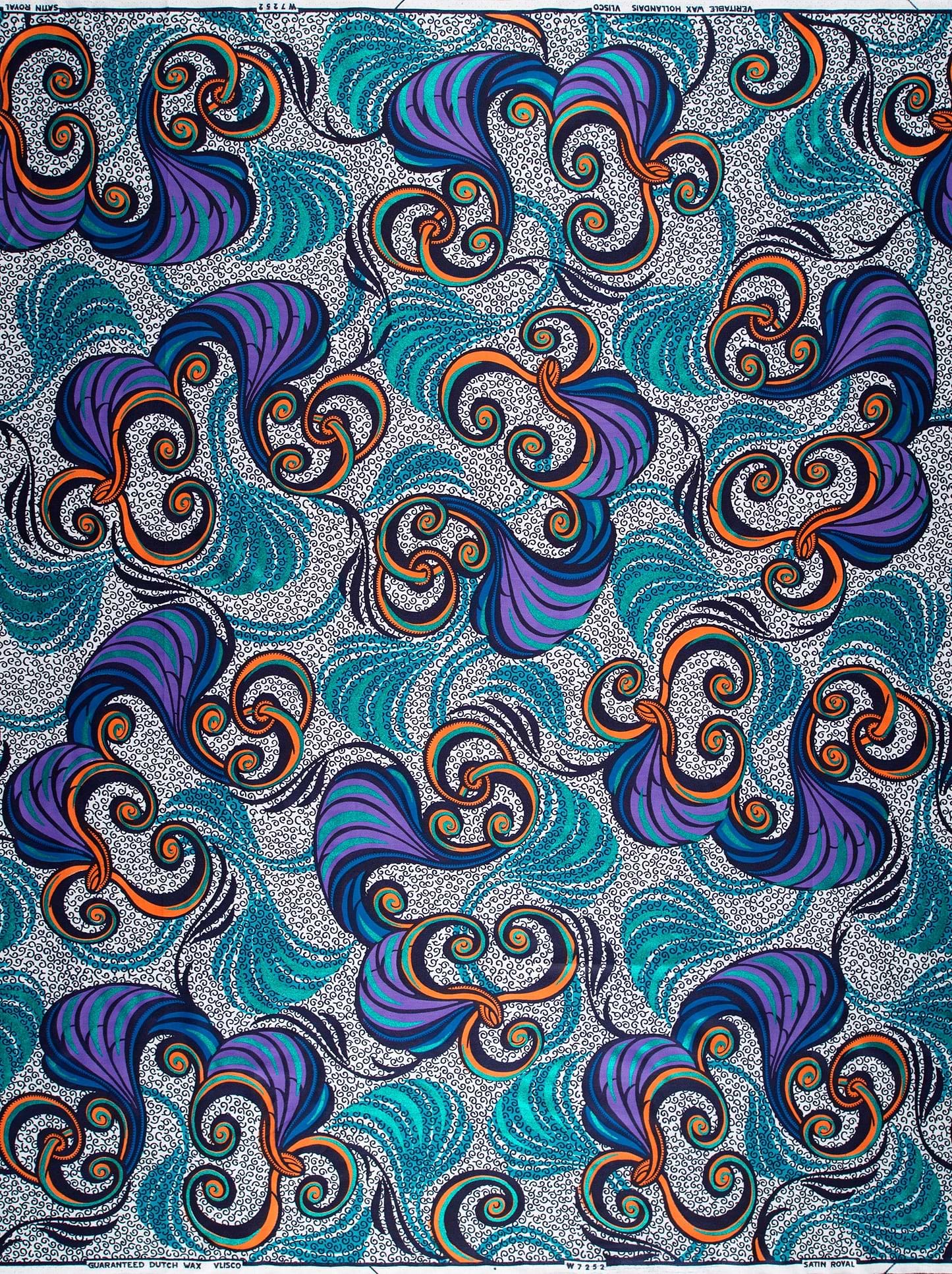 Vibrant african print fabric purple satin royal vlw7252.002