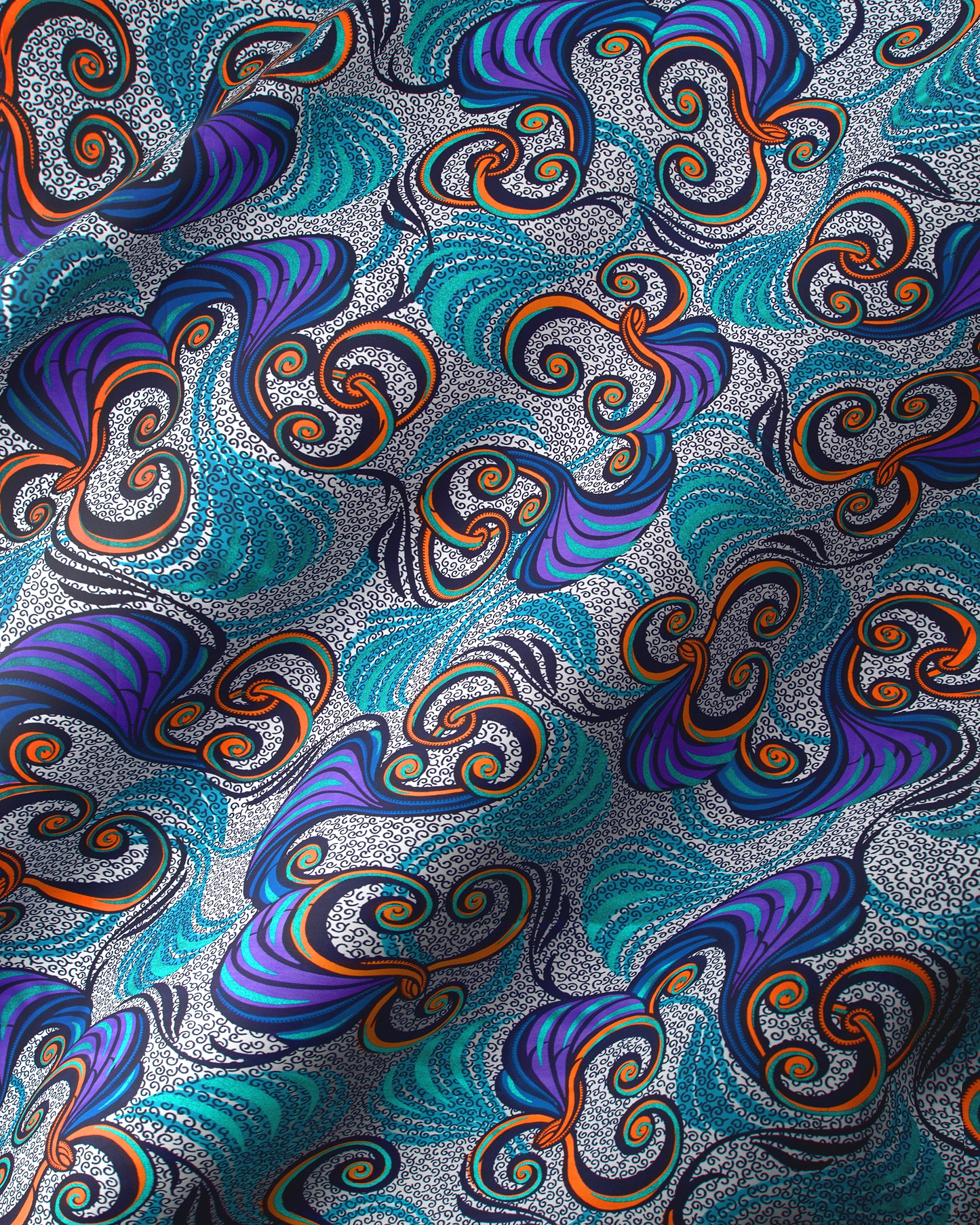 Vibrant butterfly-patterned fabric shades teal satin royal vlw7252.002