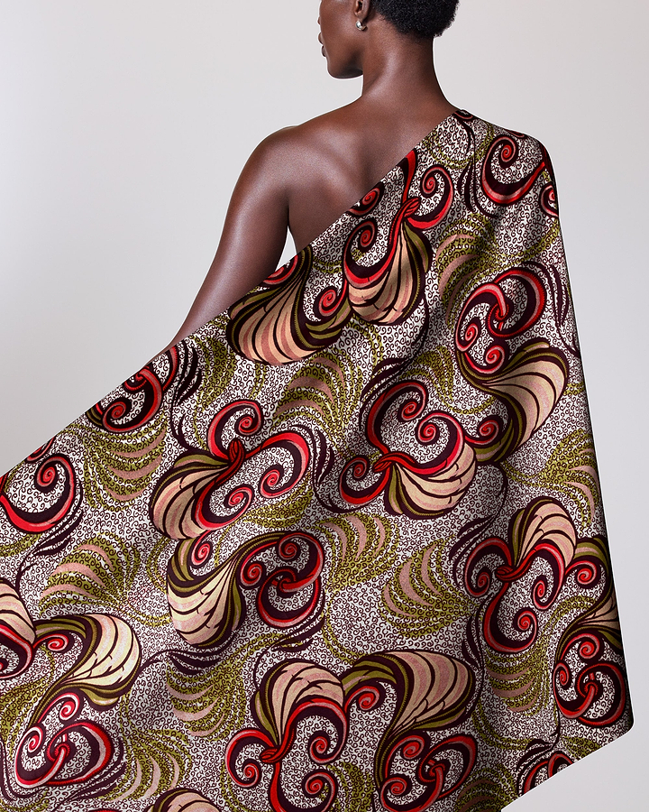 Vibrant one-shoulder wrap dress bold satin royal vlw7252.004