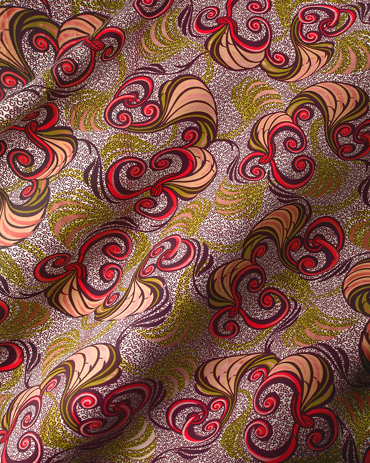 Vibrant red olive green peach-colored satin royal vlw7252.004