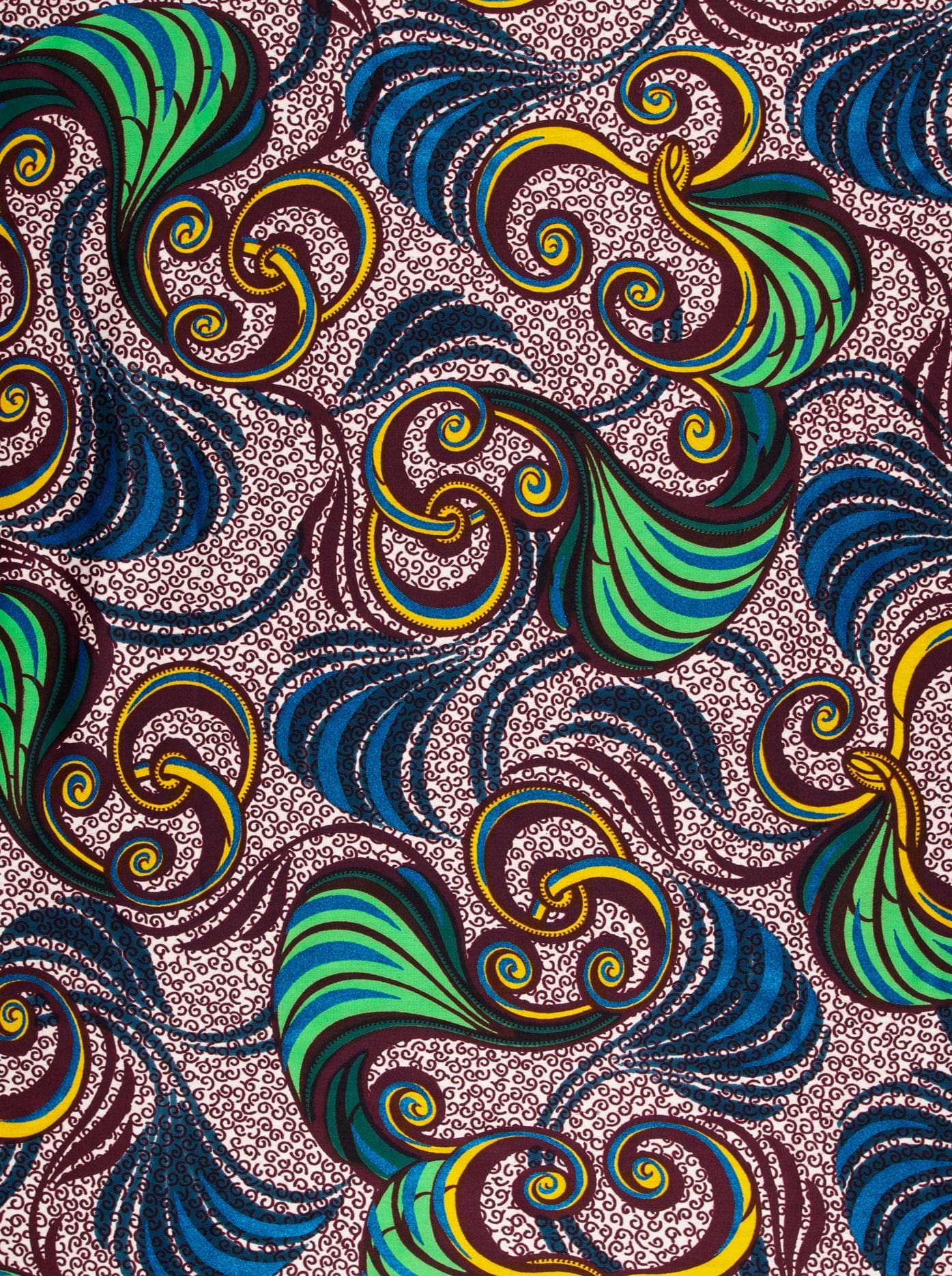 Vibrant paisley-patterned fabric bold teal satin royal vlw7252.005