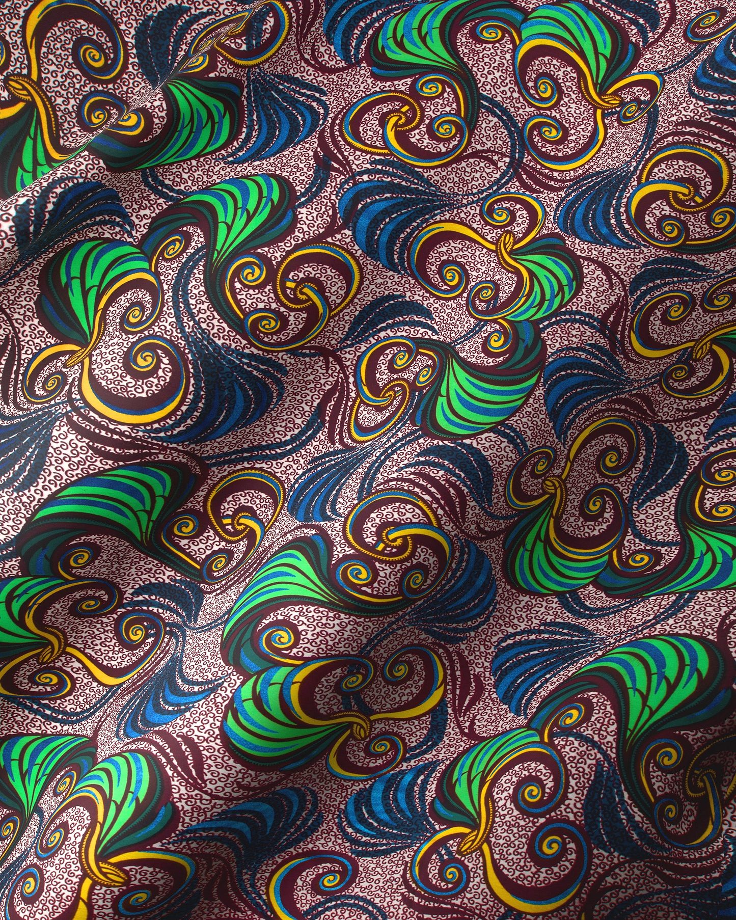 Vibrant patterned fabric shades green satin royal vlw7252.005