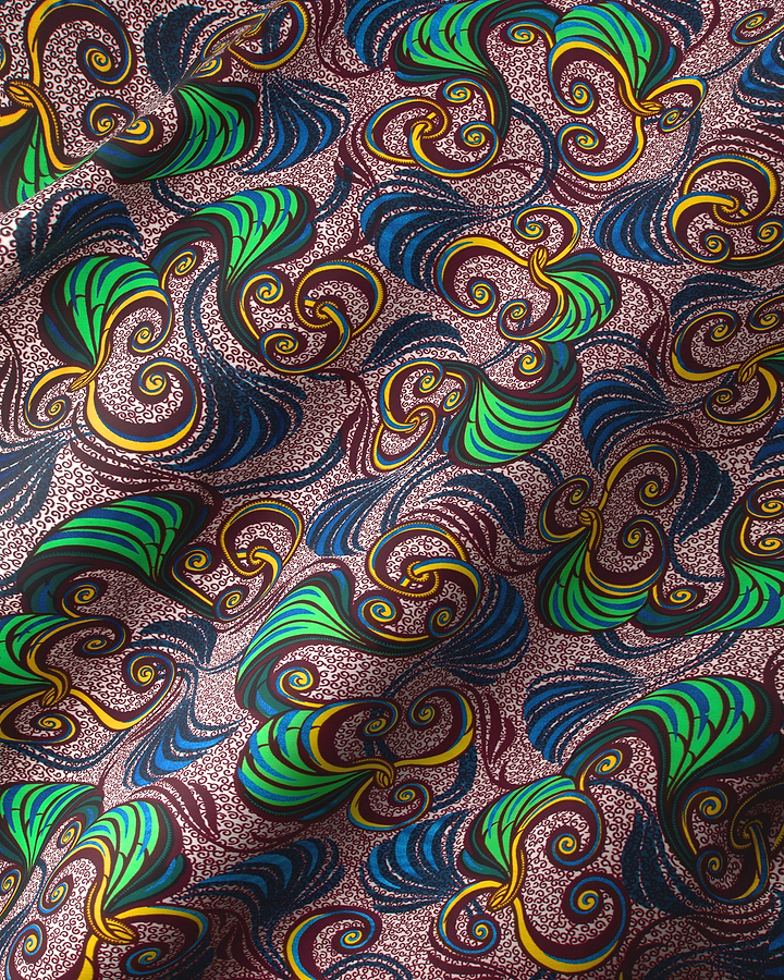 Vibrant patterned fabric shades green satin royal vlw7252.005