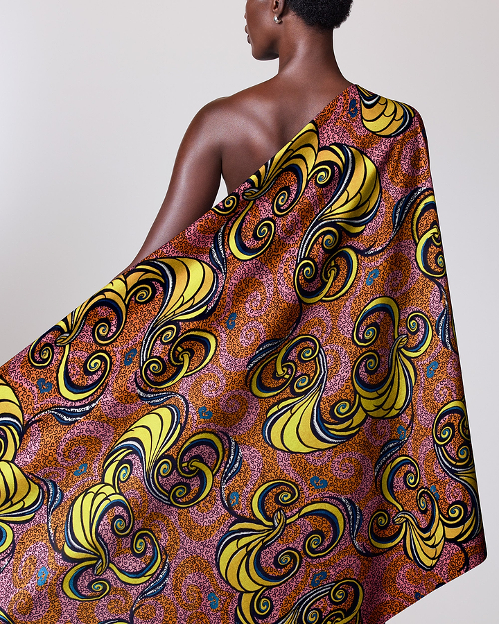 Vibrant one-shoulder wrap dress bold satin royal vlw7252.006