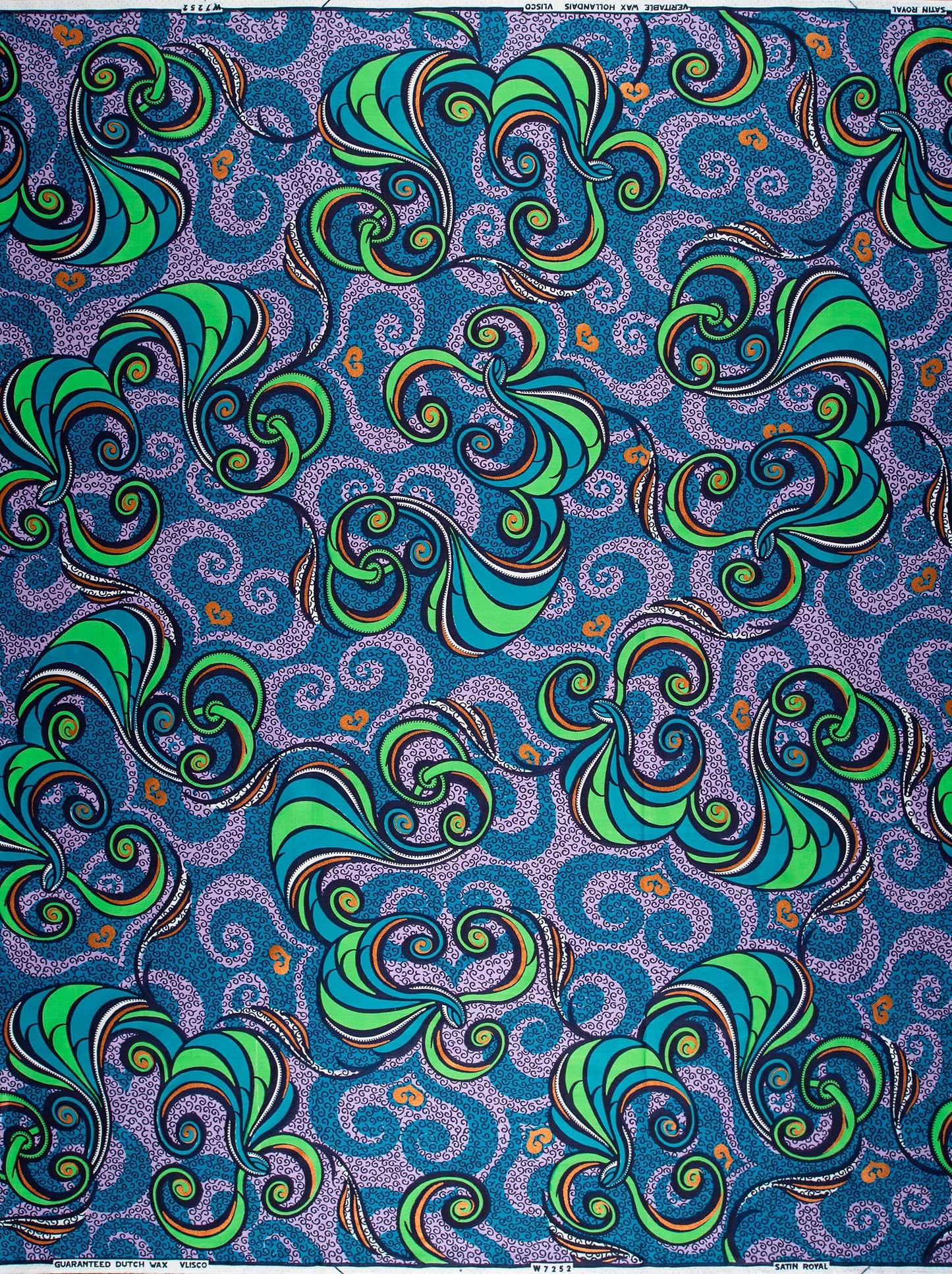 Vibrant green teal patterns deep satin royal vlw7252.007