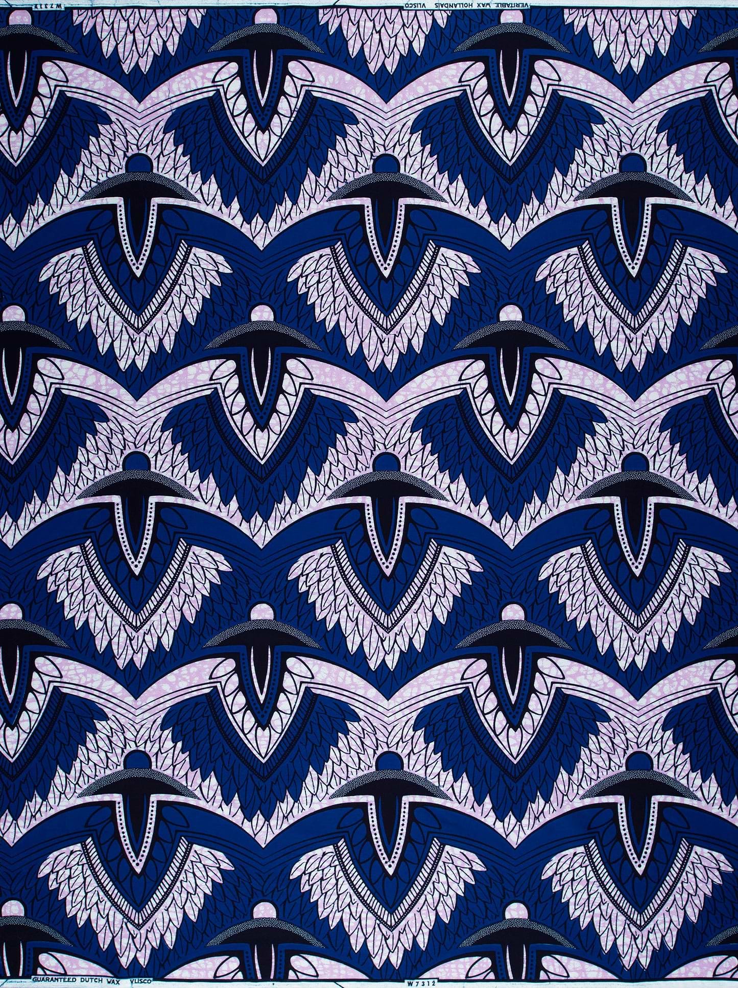 Deep blue african print fabric wax hollandais vlw7312.007