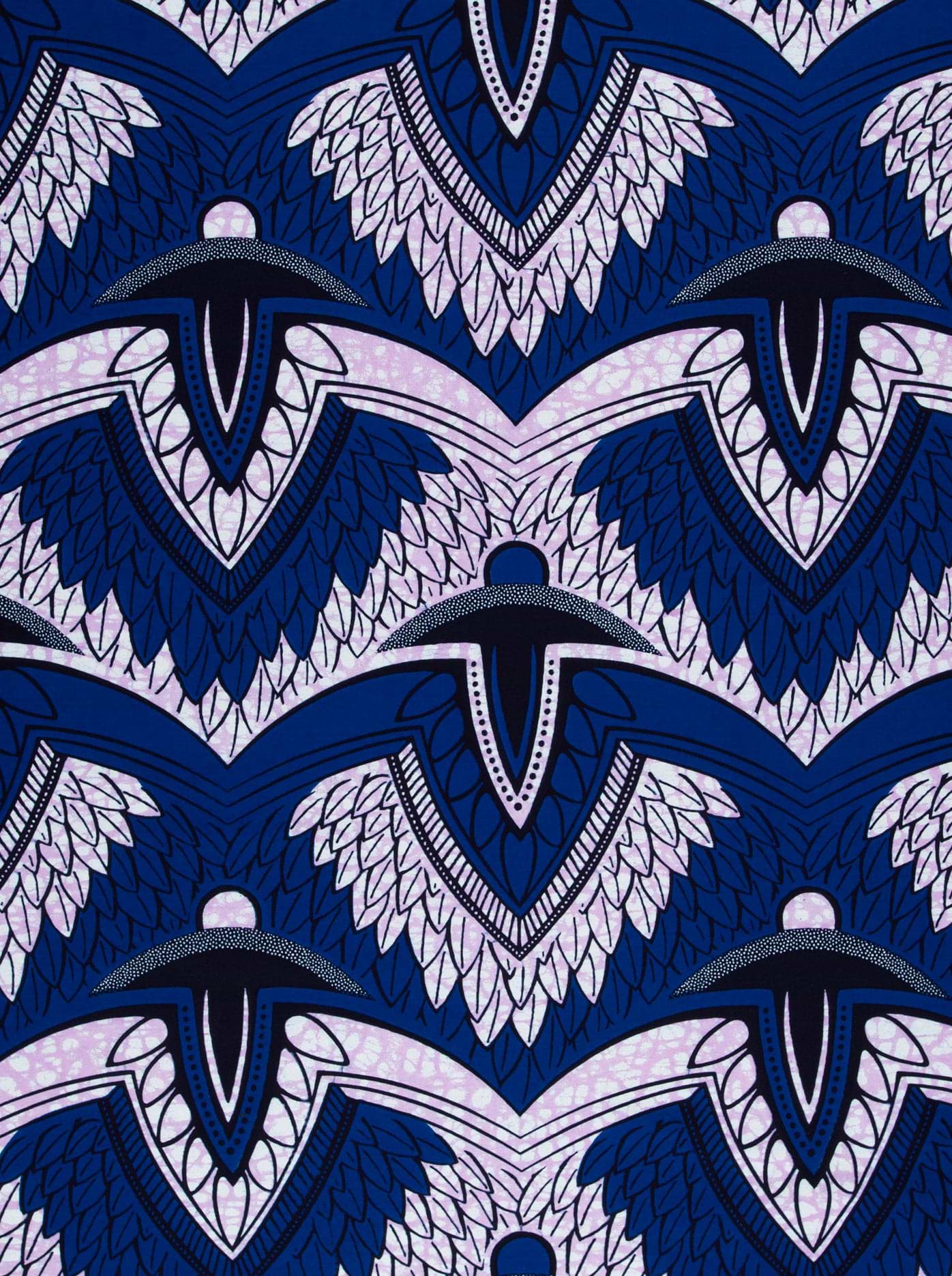 Deep blue fabric pattern stylized wax hollandais vlw7312.007