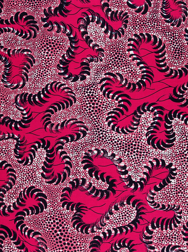 Vibrant fuchsia fabric adorned bold wax hollandais vlw8651.001
