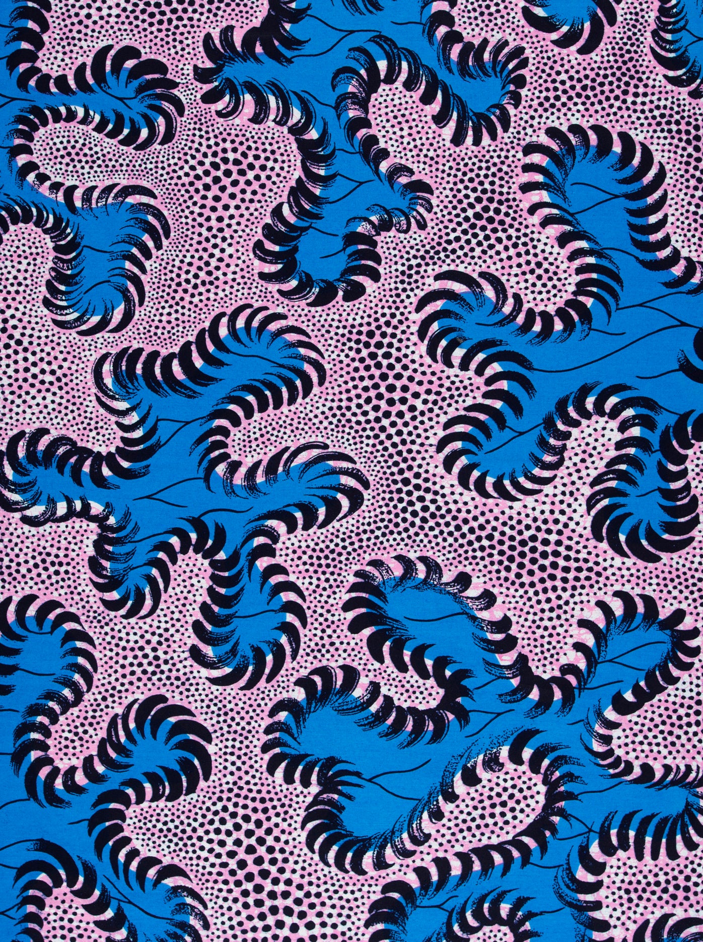 Vibrant blue pink patterned fabric wax hollandais vlw8651.003