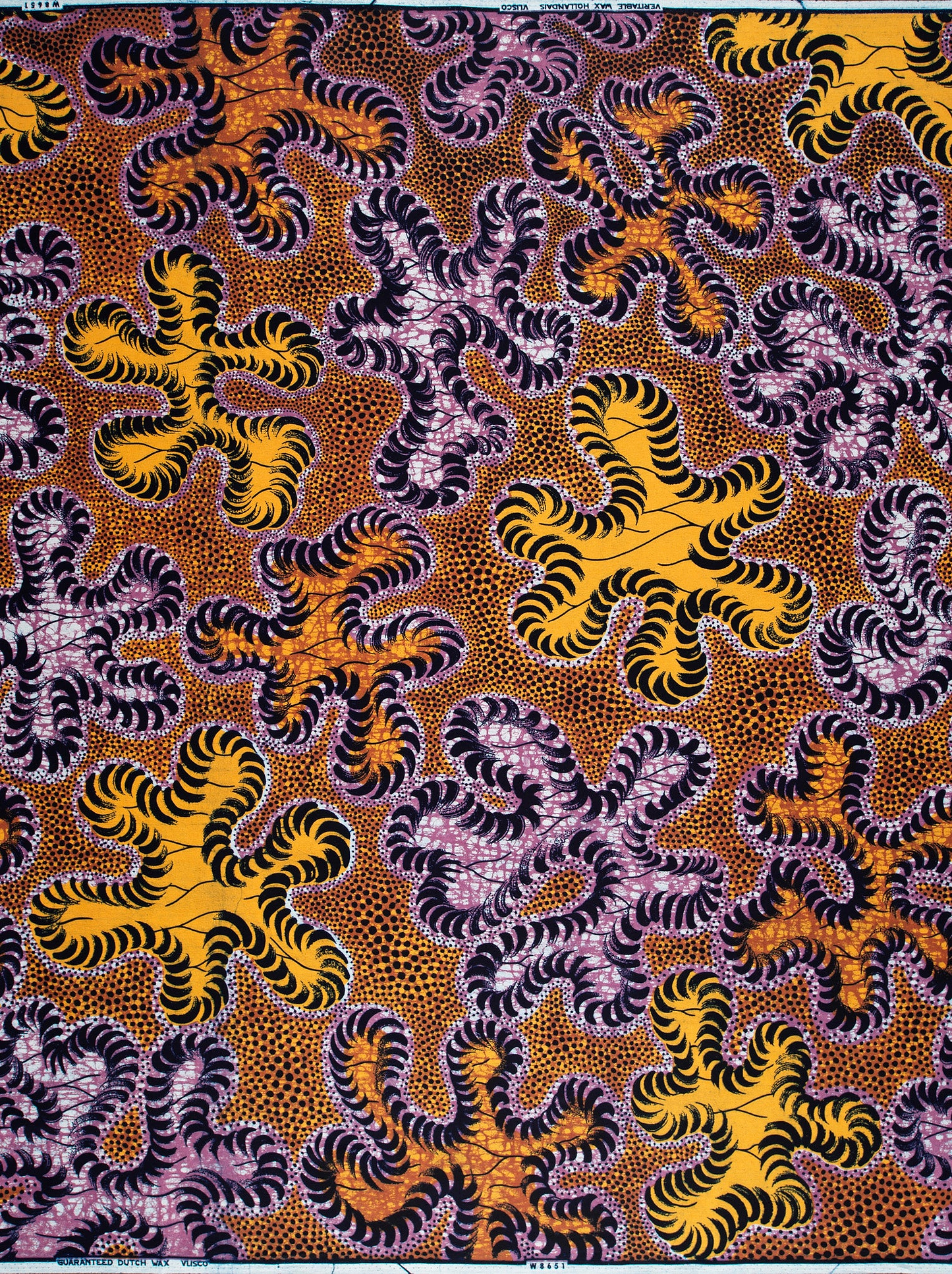 Vibrant orange purple patterned african wax hollandais vlw8651.004