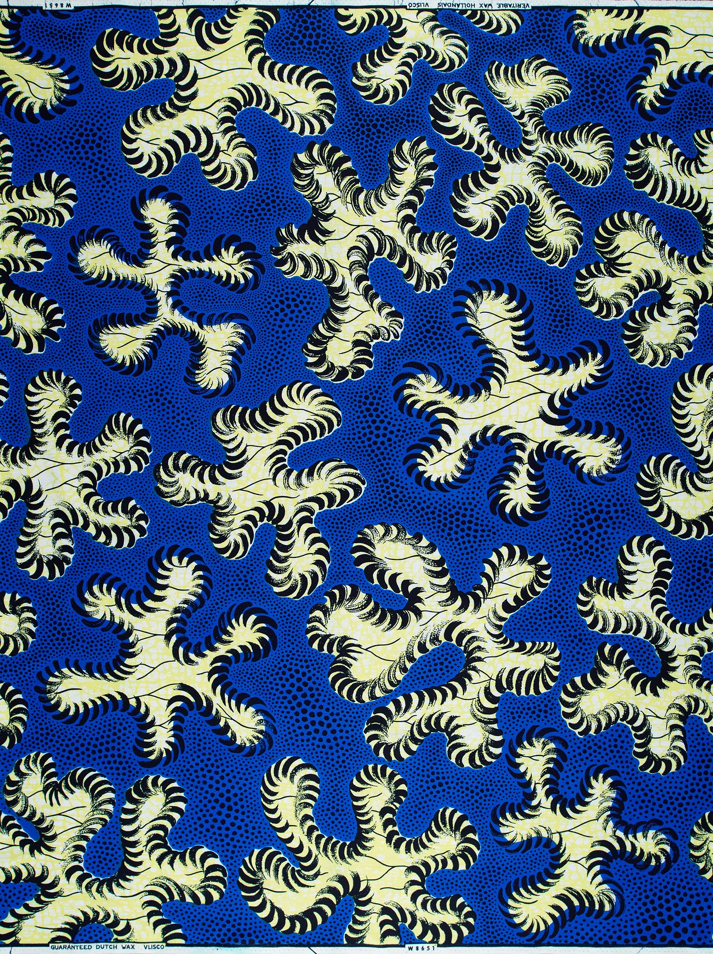 Vibrant blue african print fabric wax hollandais vlw8651.005