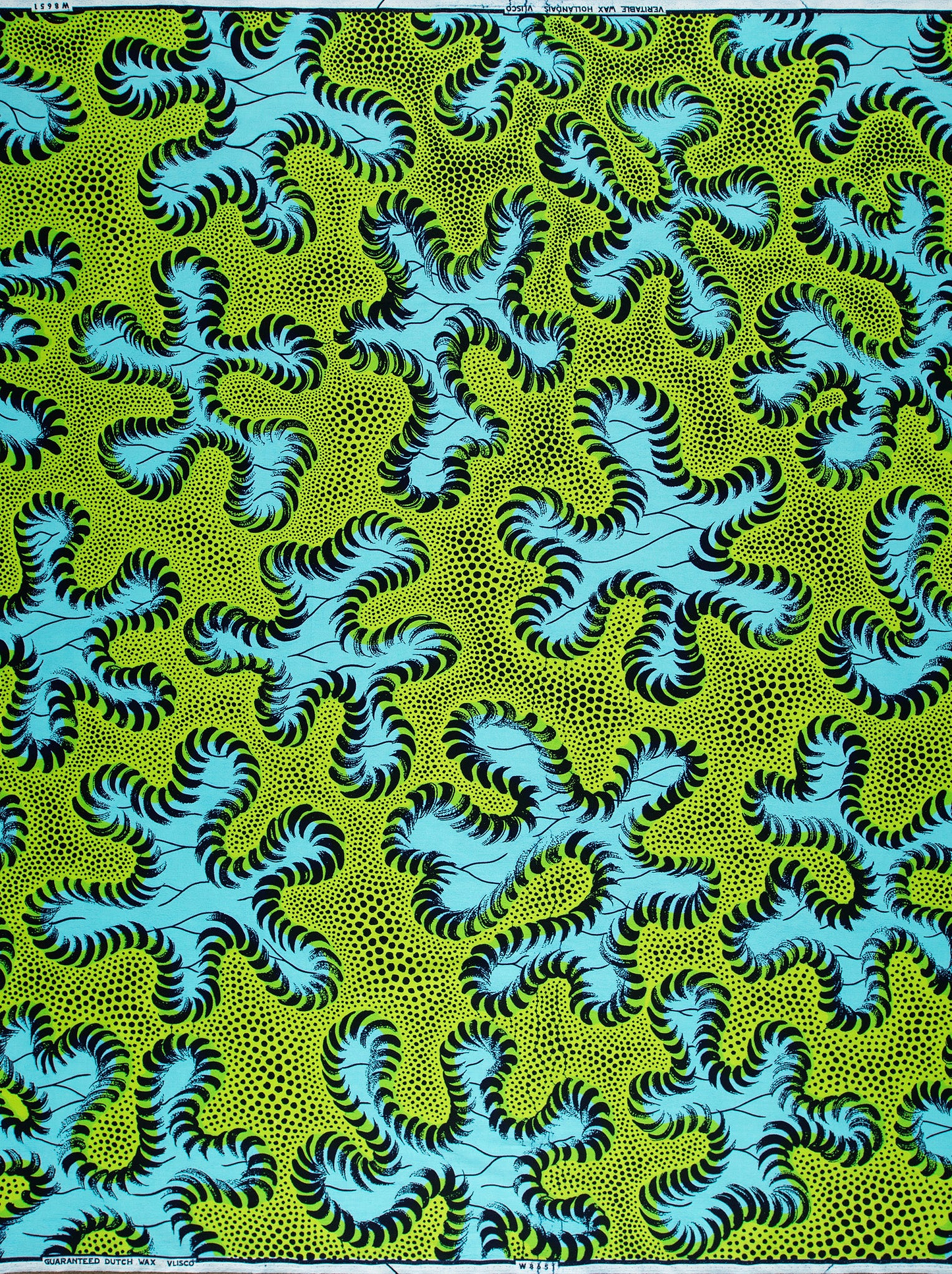 Vibrant green turquoise african print wax hollandais vlw8651.006