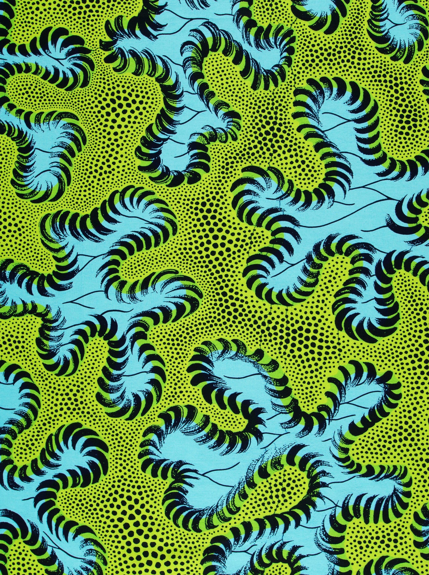 Vibrant lime green turquoise fabric wax hollandais vlw8651.006