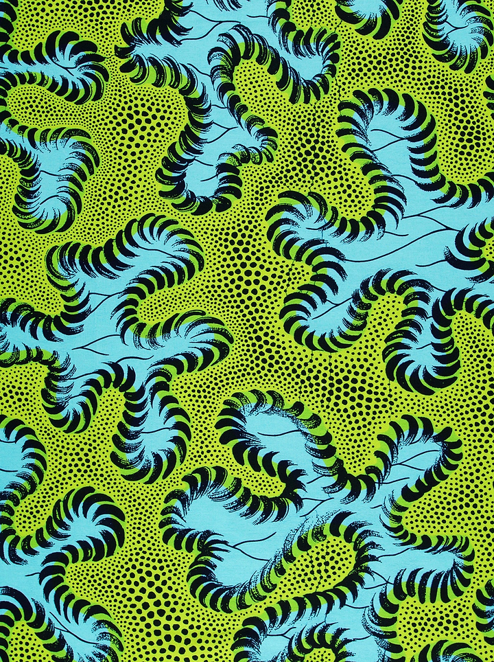 Vibrant lime green turquoise fabric wax hollandais vlw8651.006