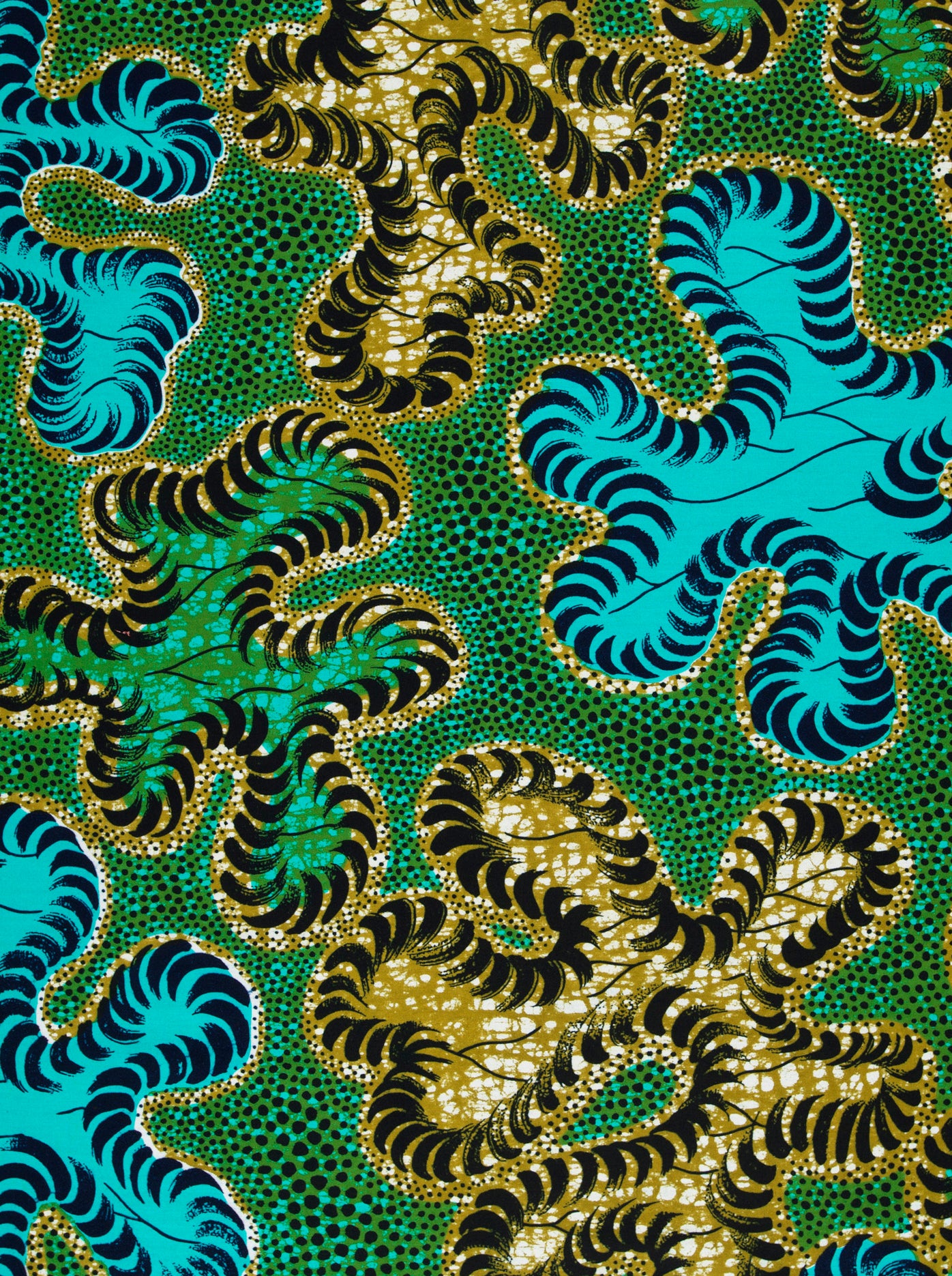 Vibrant green fabric bold turquoise wax hollandais vlw8651.007