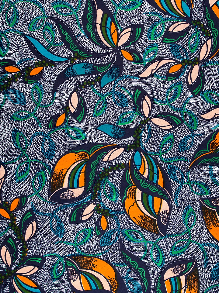 Vibrant african print fabric bold satin royal vlw9067.004