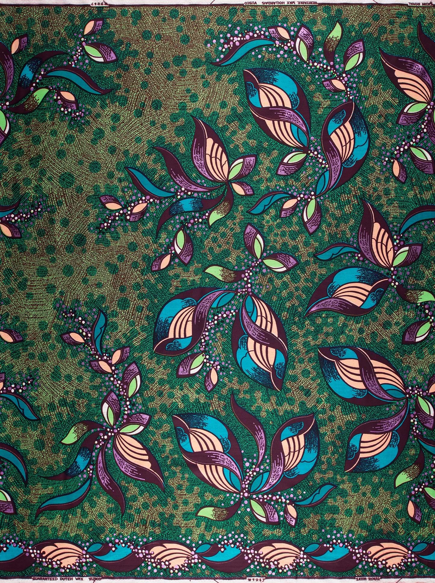 Vibrant green fabric intricate floral satin royal vlw9067.006