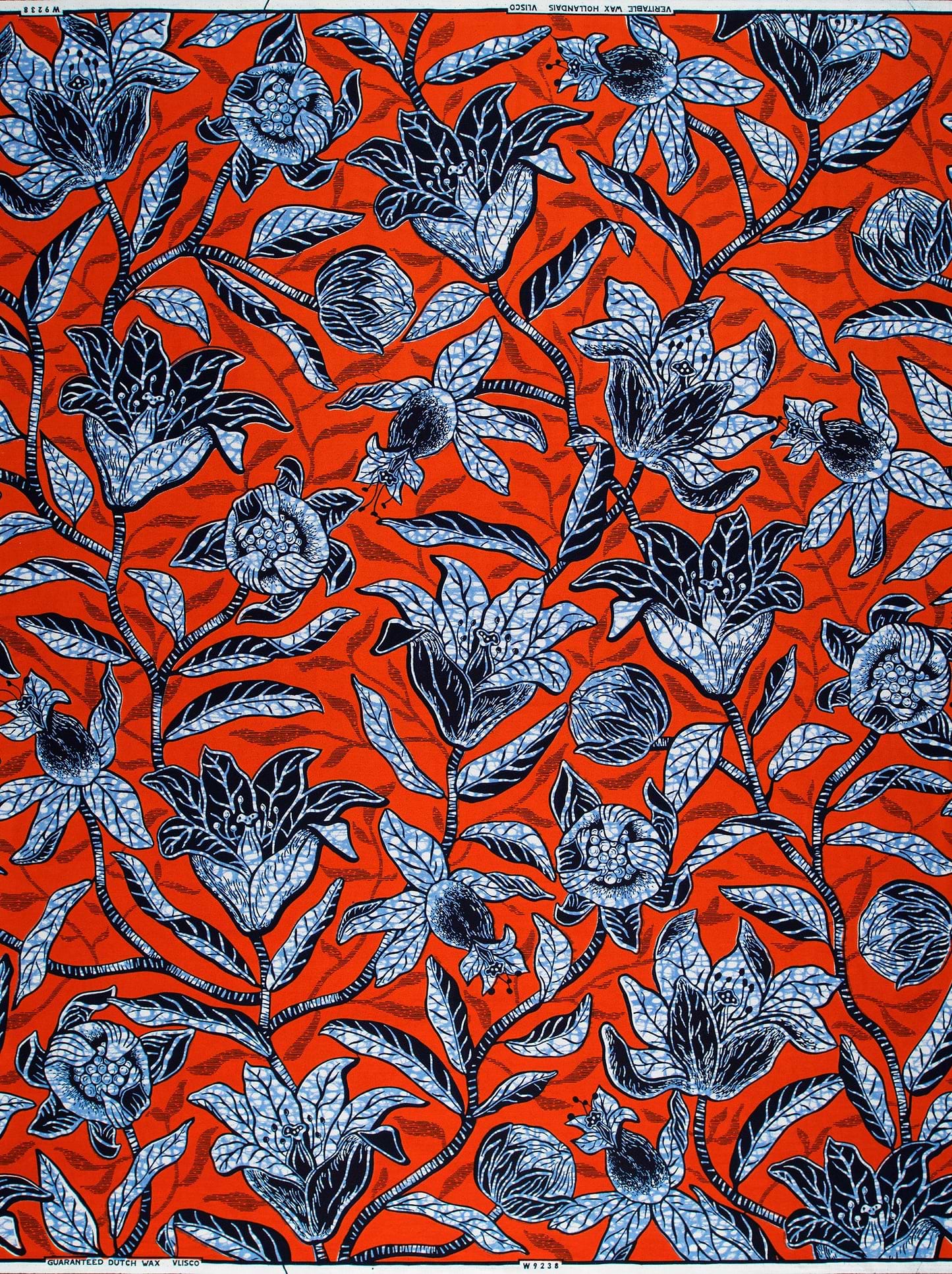 Vibrant red fabric bold pattern wax hollandais vlw9238.005