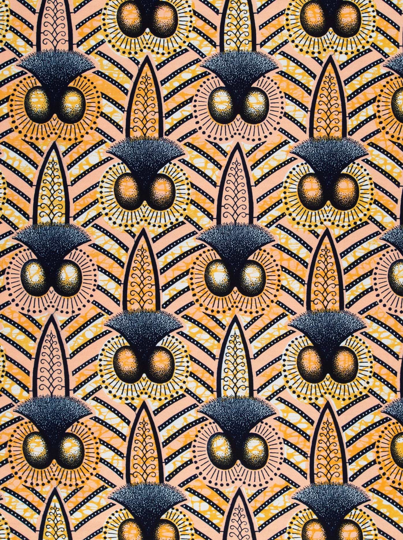 African-inspired fabric pattern stylized dark wax hollandais vlw9321.001
