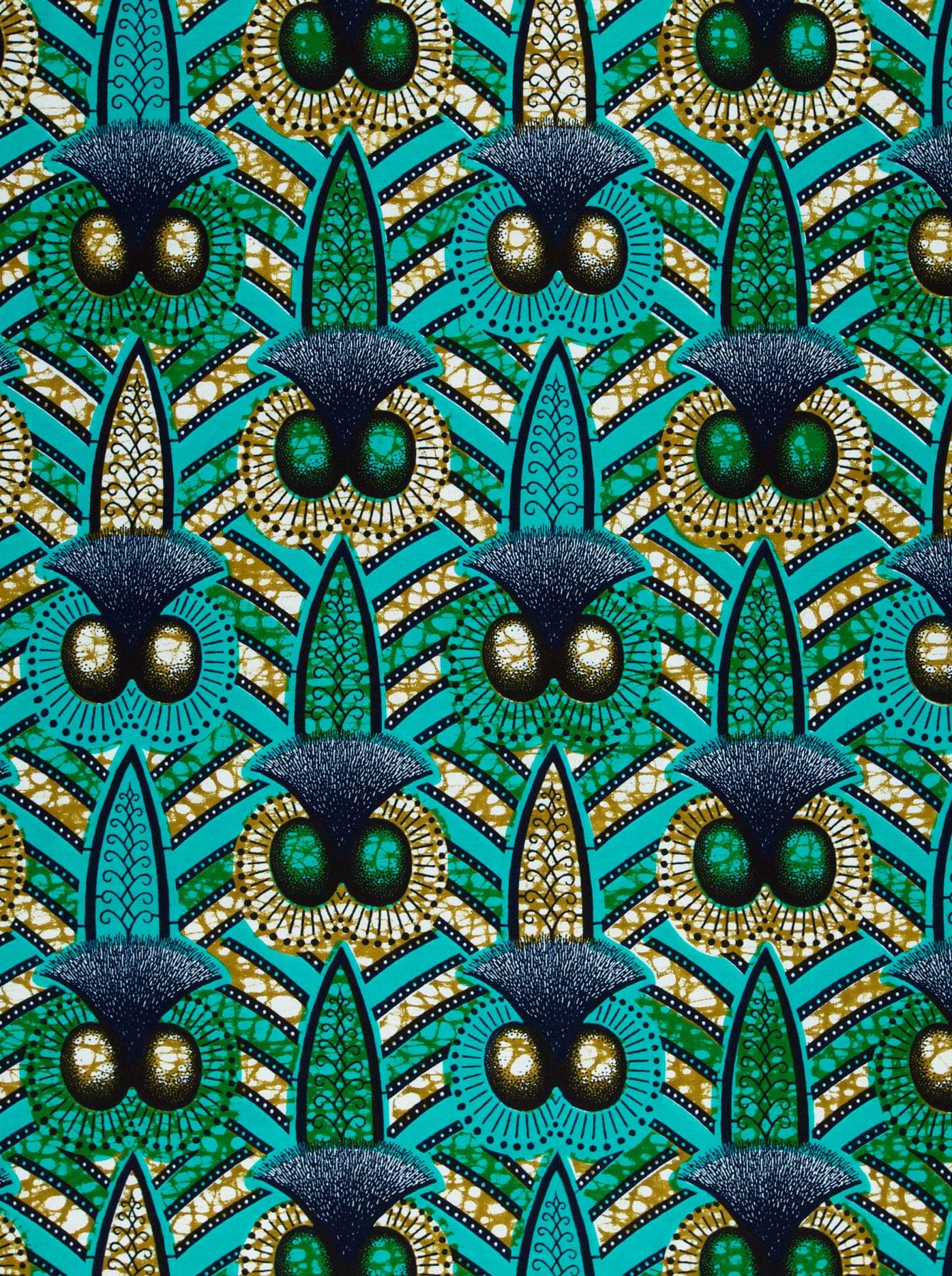 Vibrant turquoise green african print wax hollandais vlw9321.002