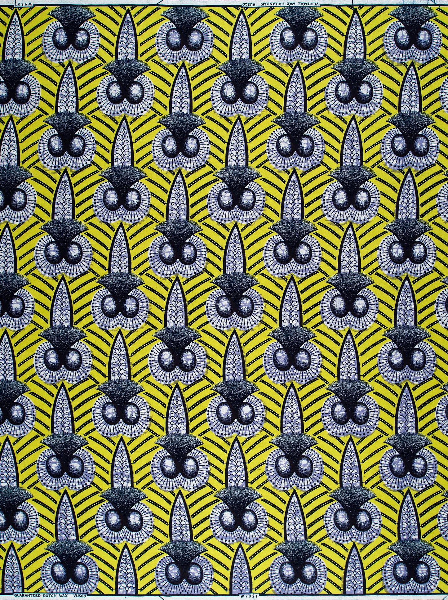 Vibrant yellow african print fabric wax hollandais vlw9321.008