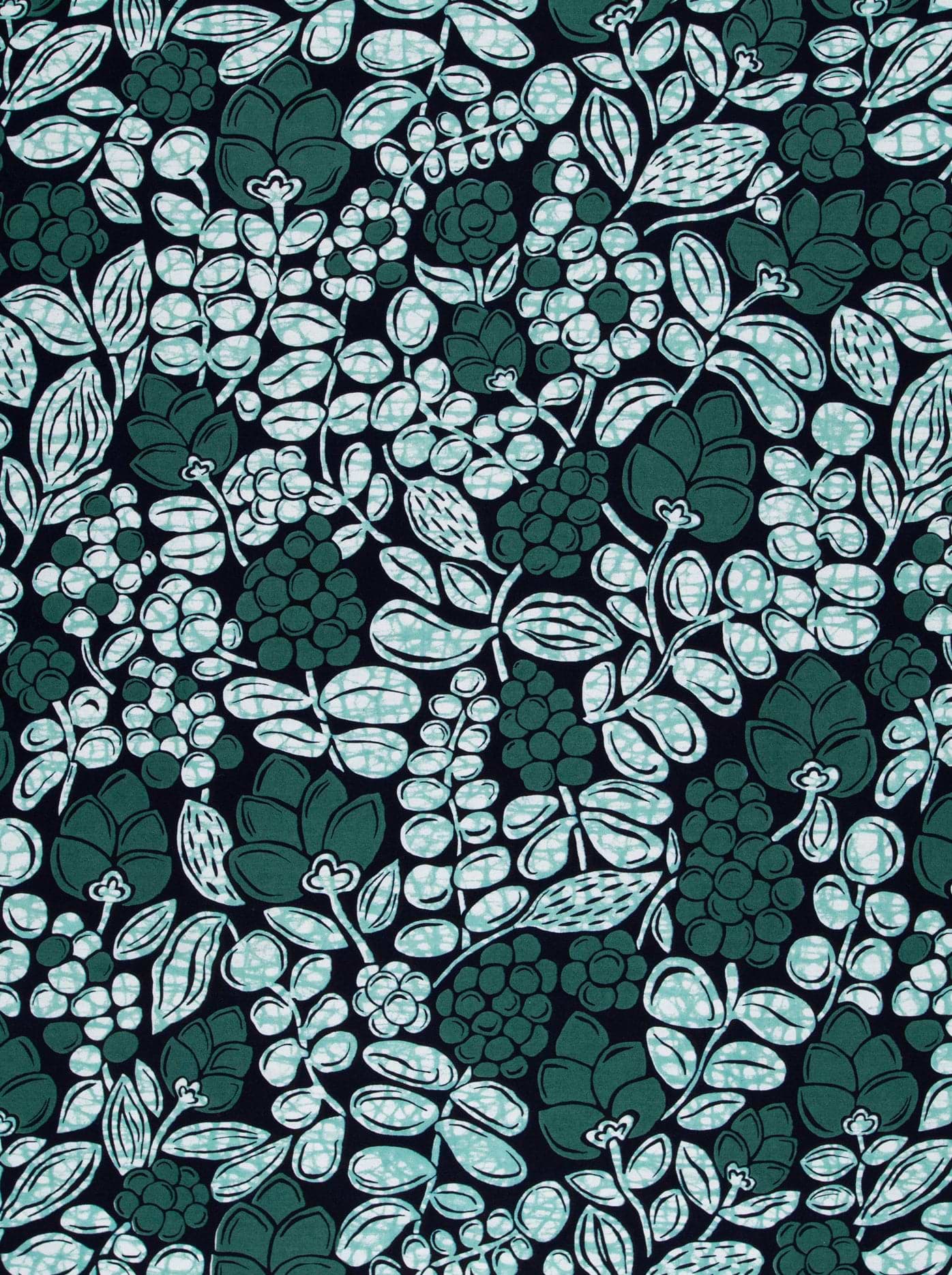Dark green teal botanical print wax hollandais vlw9431.001