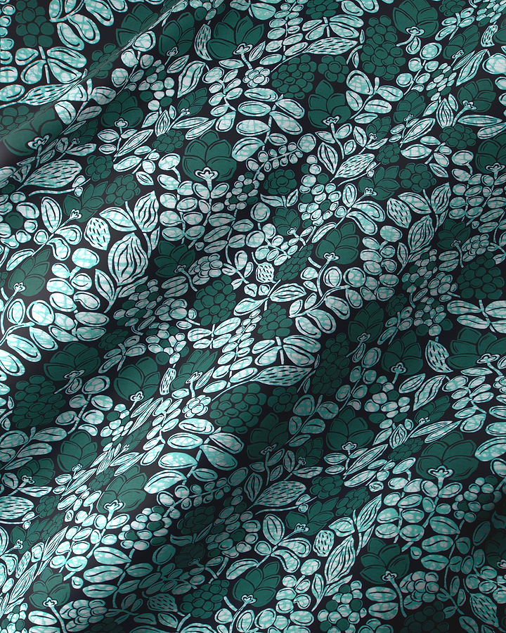 Dark green fabric pattern light wax hollandais vlw9431.001