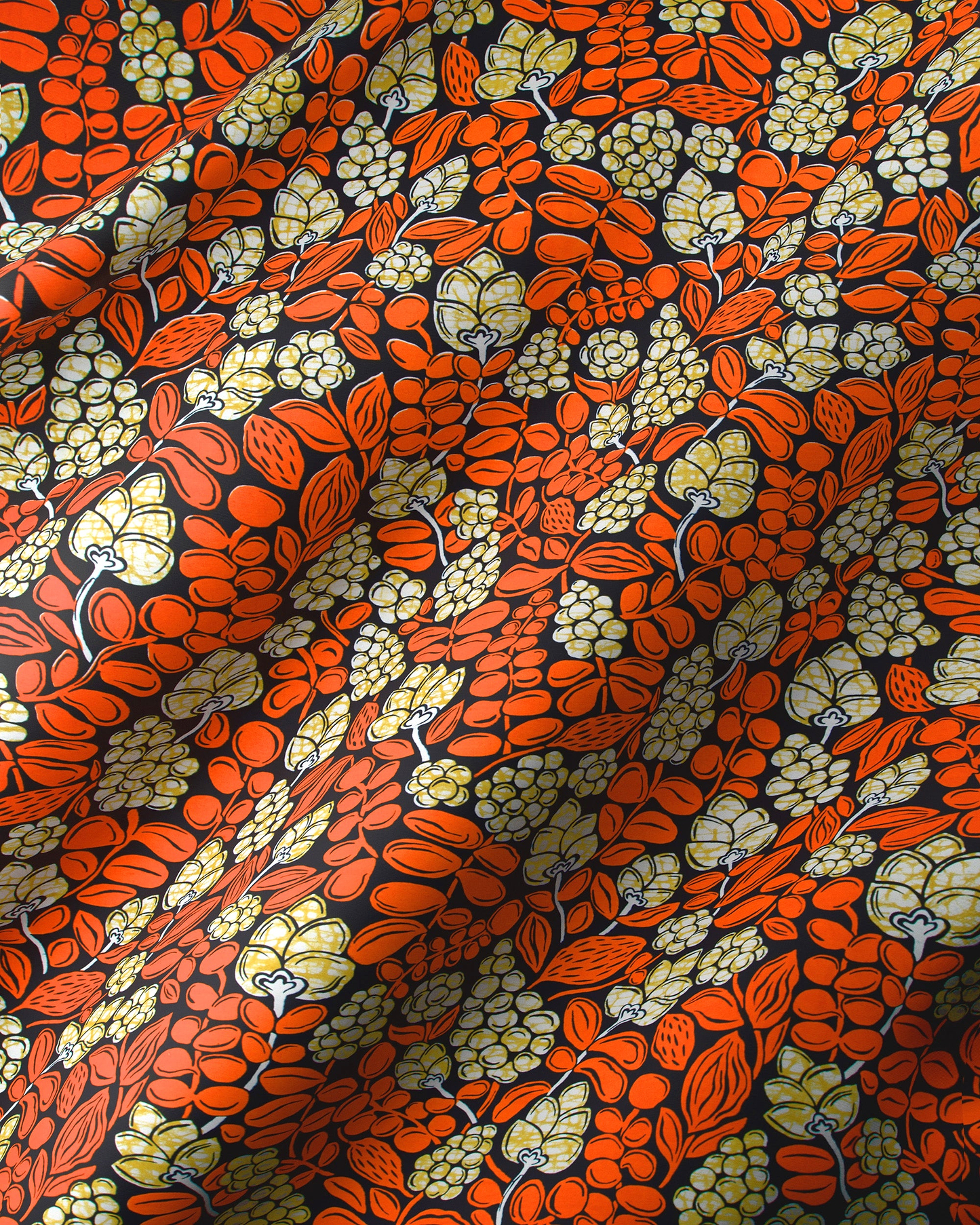 Vibrant orange pale yellow botanical wax hollandais vlw9431.005