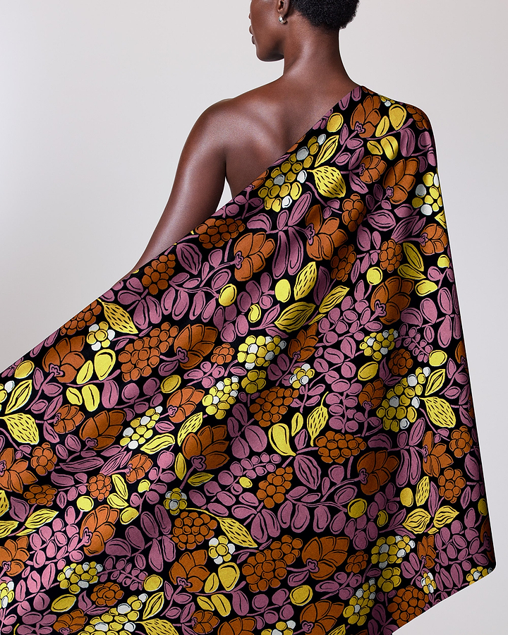 Vibrant one-shoulder african print wrap wax hollandais vlw9431.006