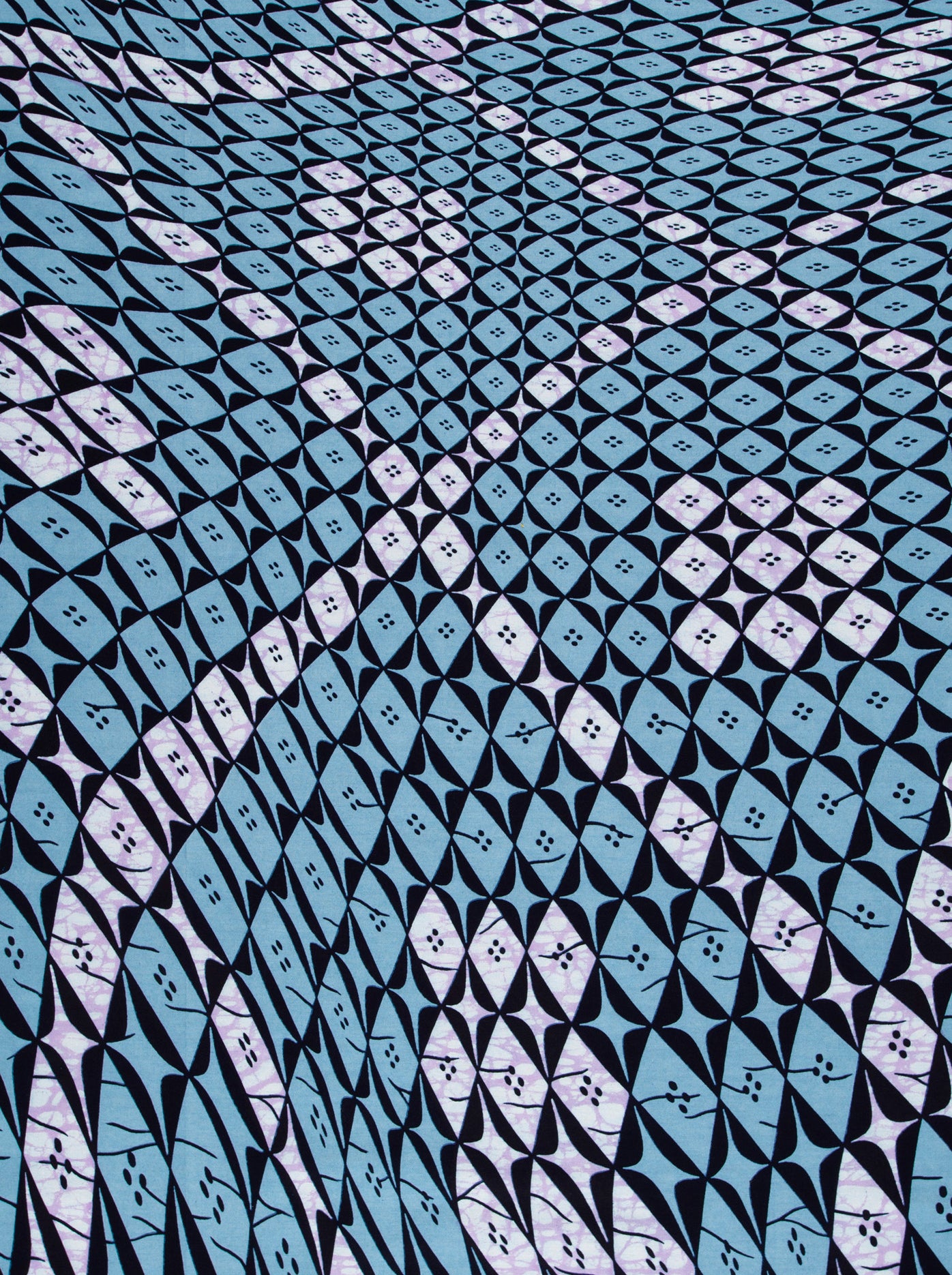 Blue black geometric-patterned fabric diamond wax hollandais vlw9503.002