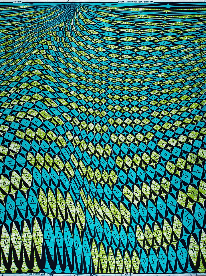 Vibrant turquoise lime green geometric-patterned wax hollandais vlw9503.004