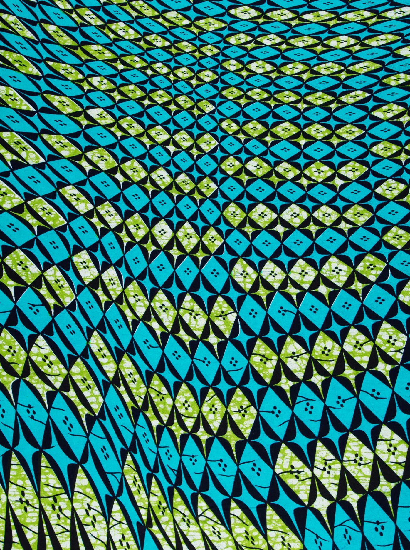 Vibrant turquoise lime green geometric-patterned wax hollandais vlw9503.004