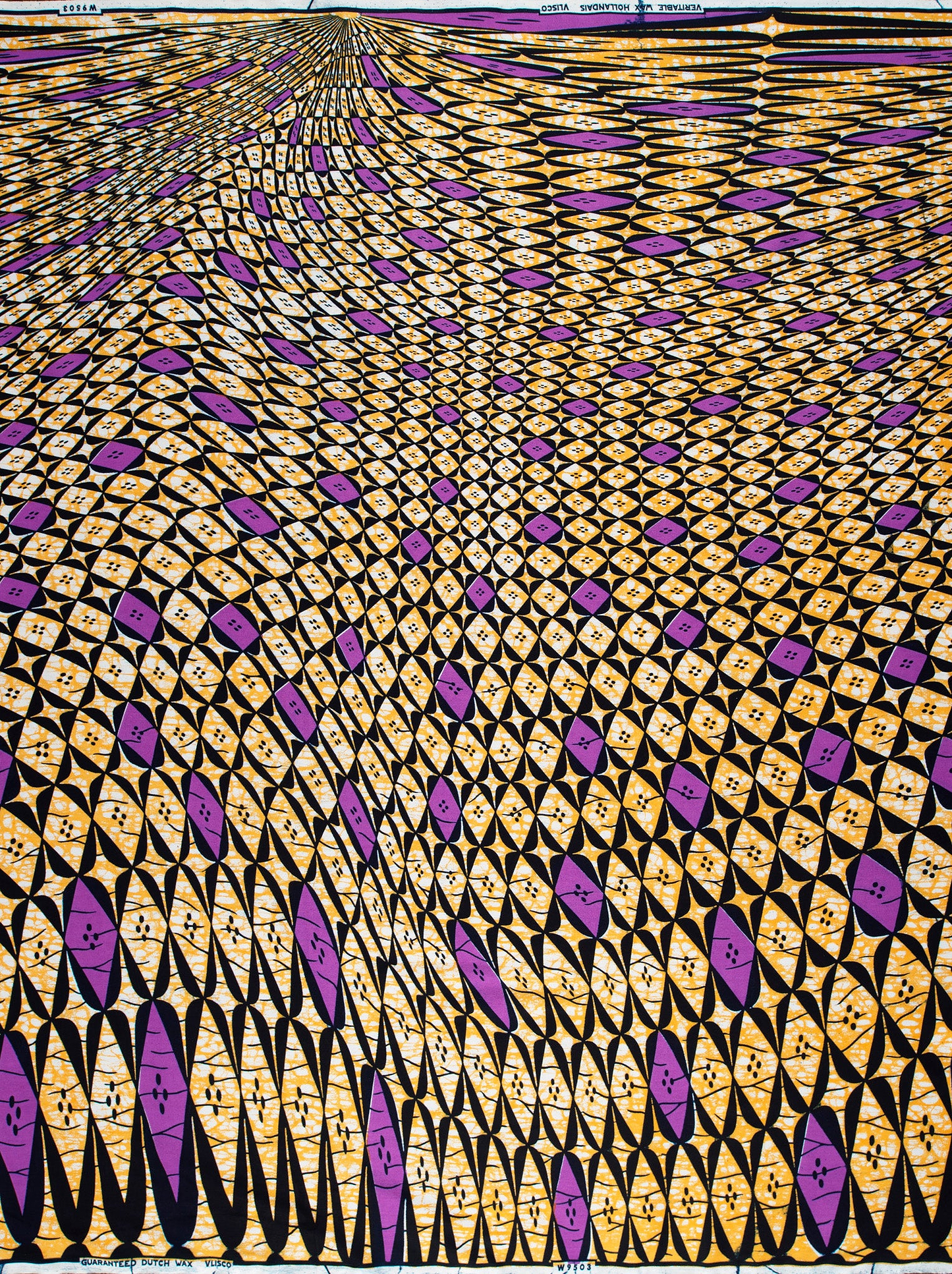 Vibrant purple mustard-yellow geometric patterned wax hollandais vlw9503.007