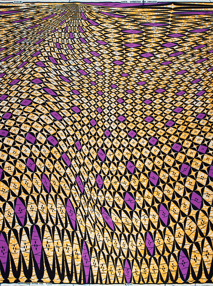 Vibrant purple mustard-yellow geometric patterned wax hollandais vlw9503.007