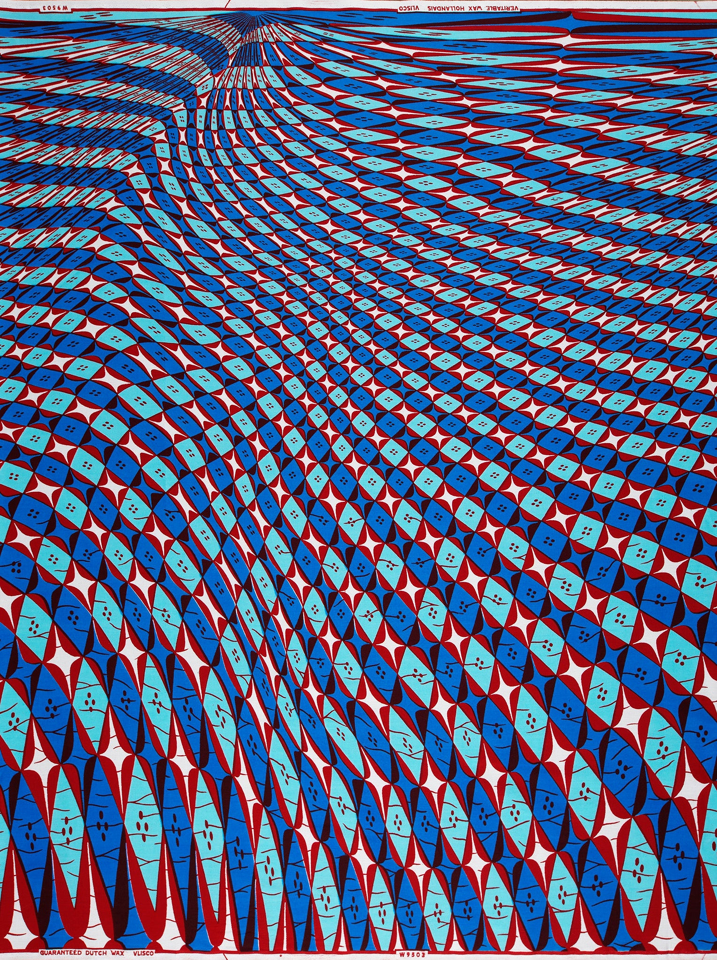 Vibrant blue red white geometric wax hollandais vlw9503.009