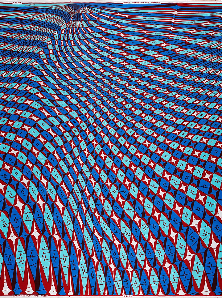 Vibrant blue red white geometric wax hollandais vlw9503.009