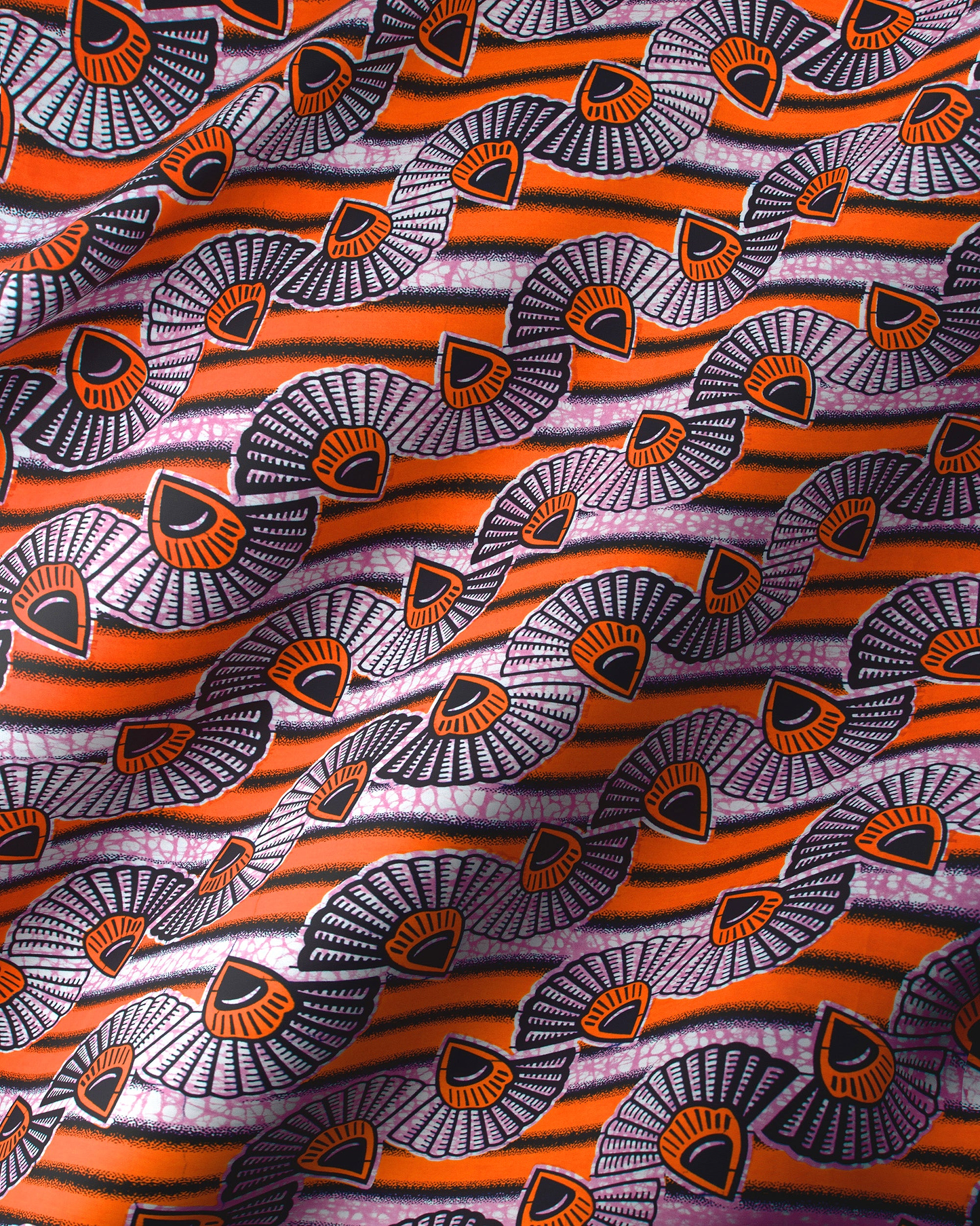 Vibrant orange purple fabric bold wax hollandais vlw9541.013