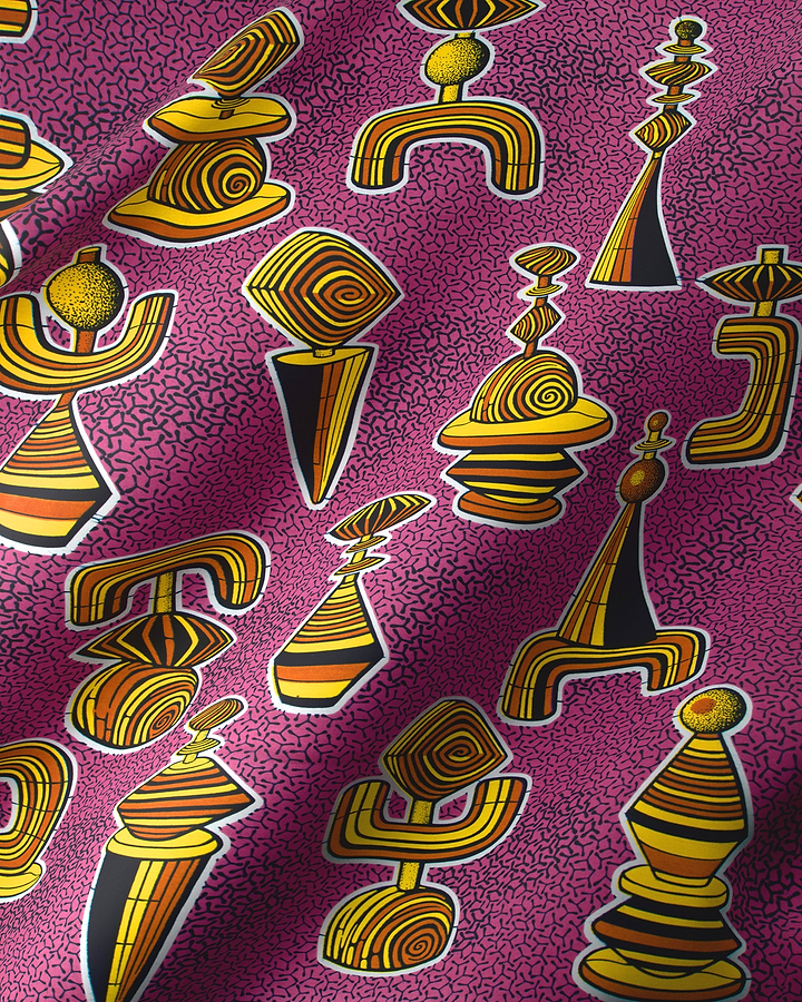Vibrant purple fabric pattern stylized wax hollandais vlw9757.006