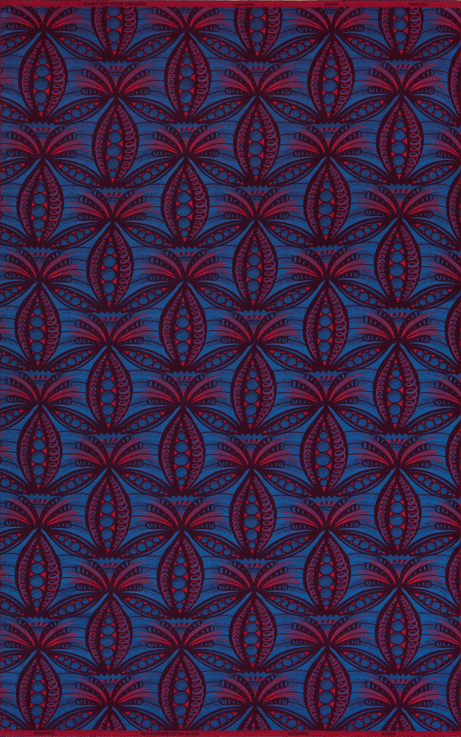 Blue fabric pattern red stylized radiance vlr6990.002