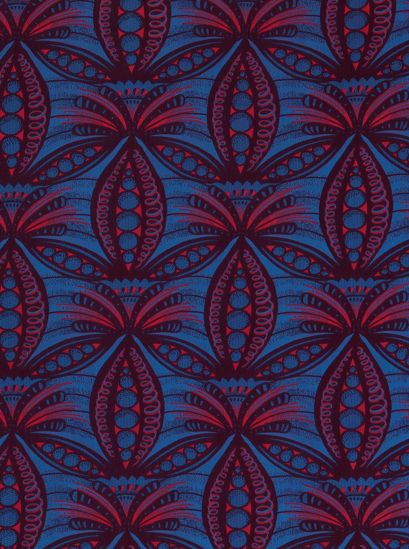 Vibrant blue deep red patterned radiance vlr6990.002