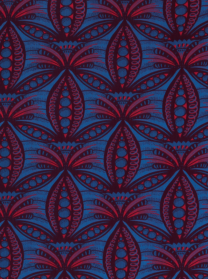 Vibrant blue deep red patterned radiance vlr6990.002