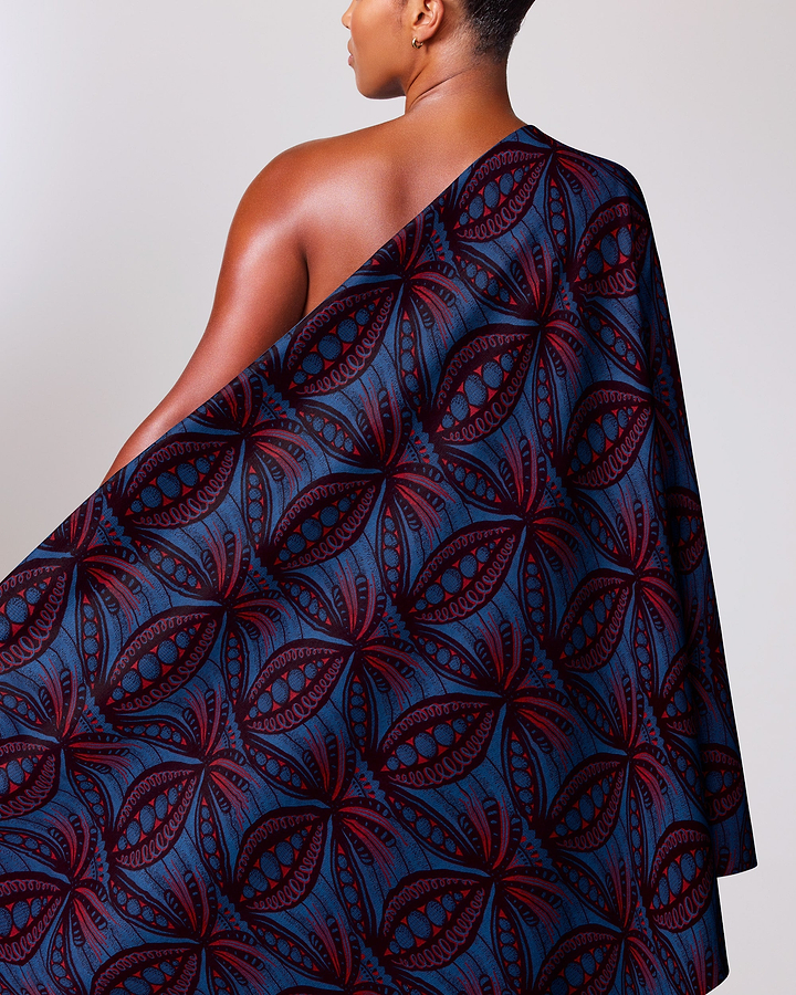 One-shoulder wrap dress deep blue radiance vlr6990.002