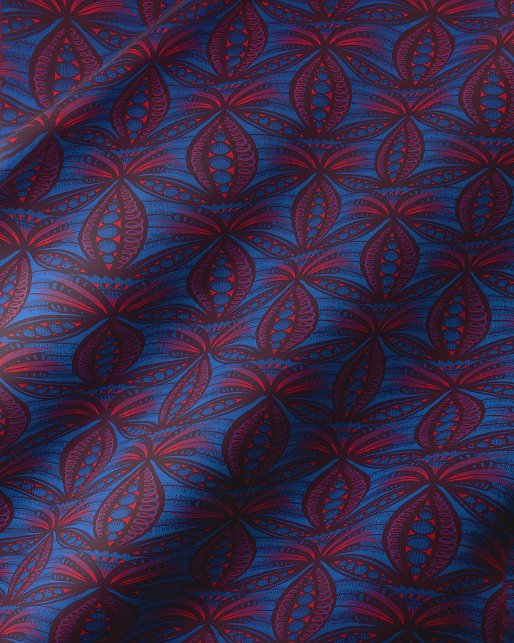 Rich blue fabric pattern deep radiance vlr6990.002