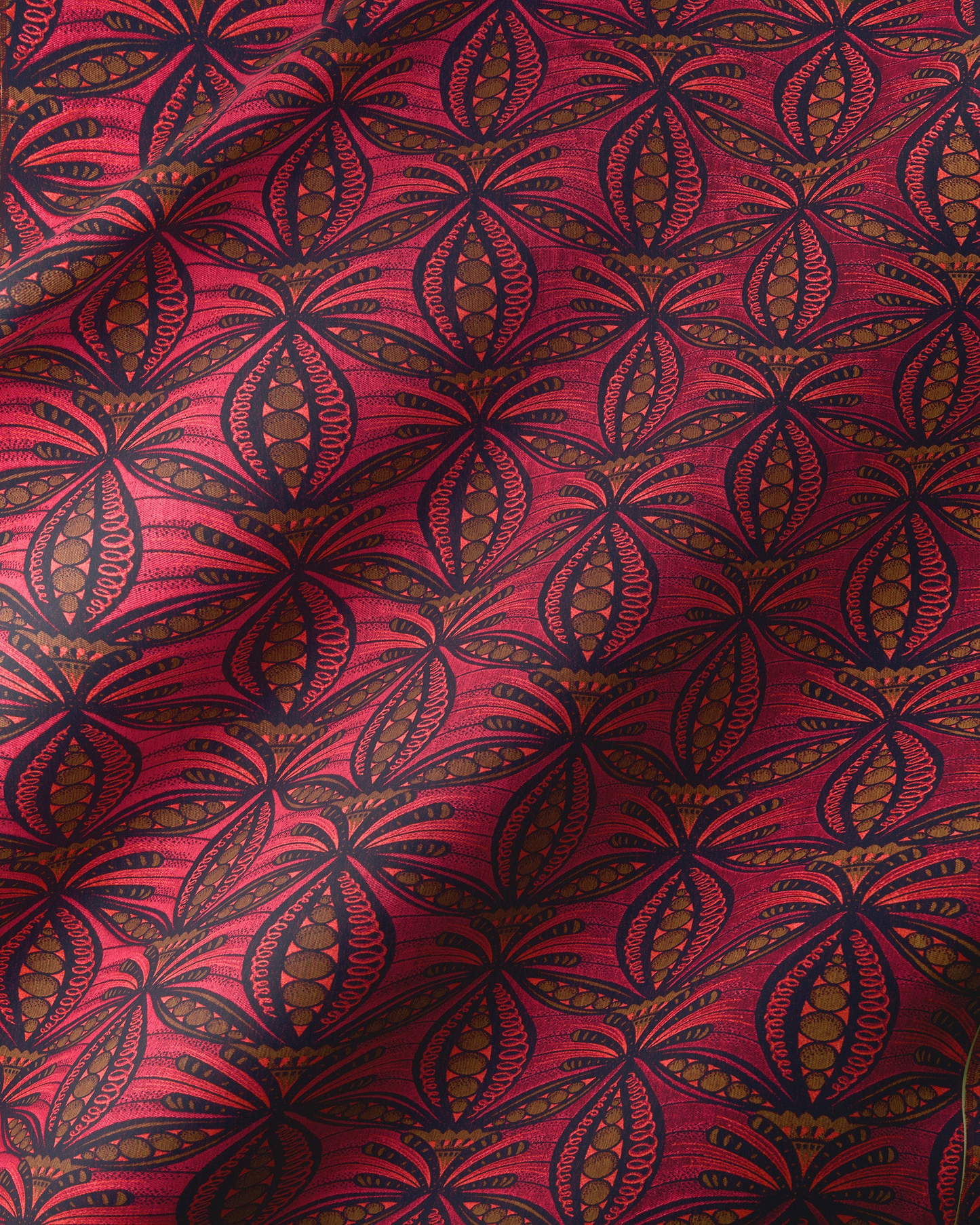 Rich crimson fabric intricate patterns radiance vlr6990.003